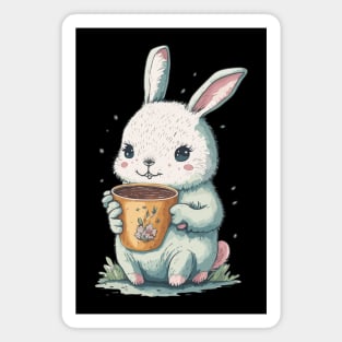 Cute bunny drinking tea Magnet